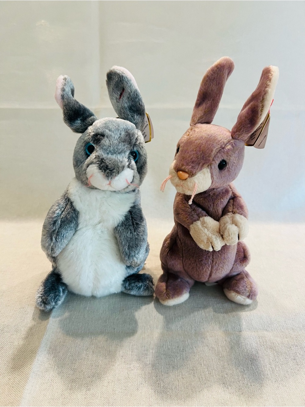 Vintage Rare Ty Beanie Baby Bunnies- Hopper & Springy